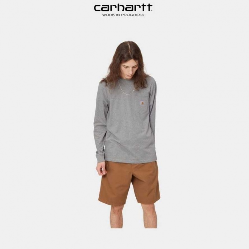 Carhartt Wip Long Sleeve Pocket T-Shirt Grå | SE0000951