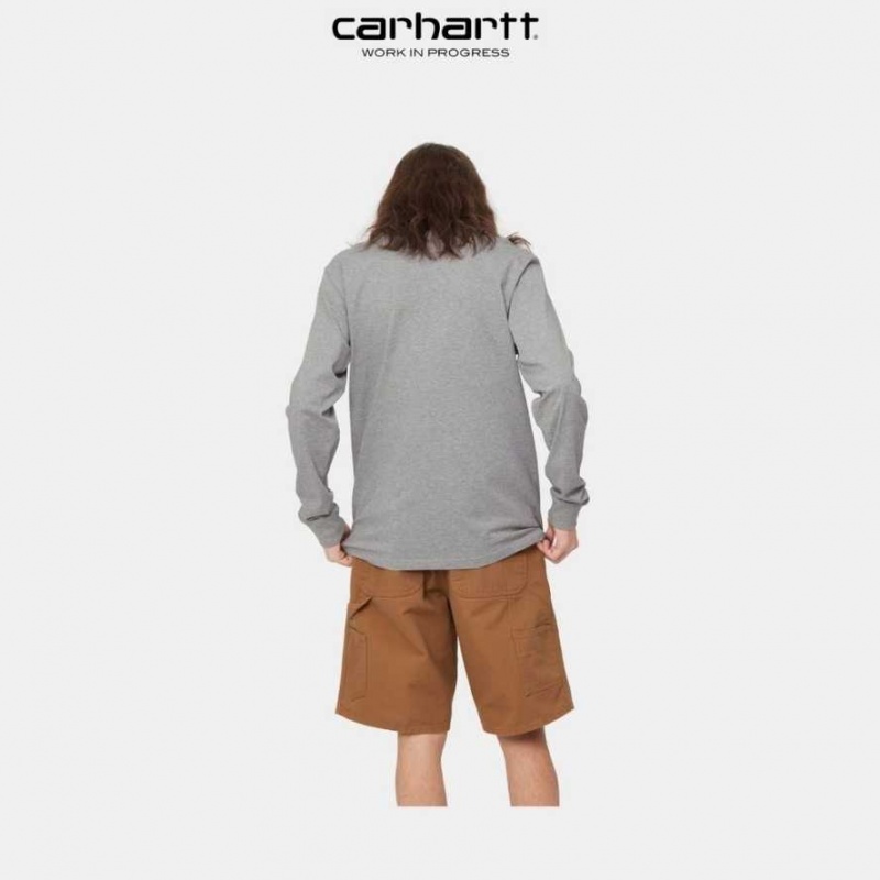 Carhartt Wip Long Sleeve Pocket T-Shirt Grå | SE0000951