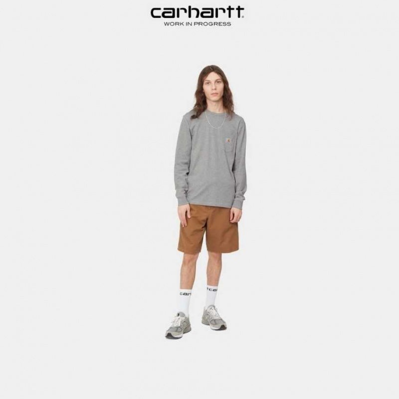 Carhartt Wip Long Sleeve Pocket T-Shirt Grå | SE0000951