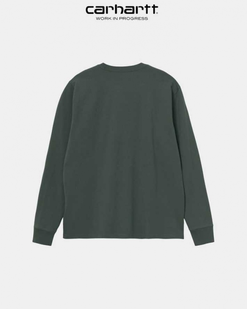 Carhartt Wip Long Sleeve Pocket T-Shirt Gröna | SE0000957