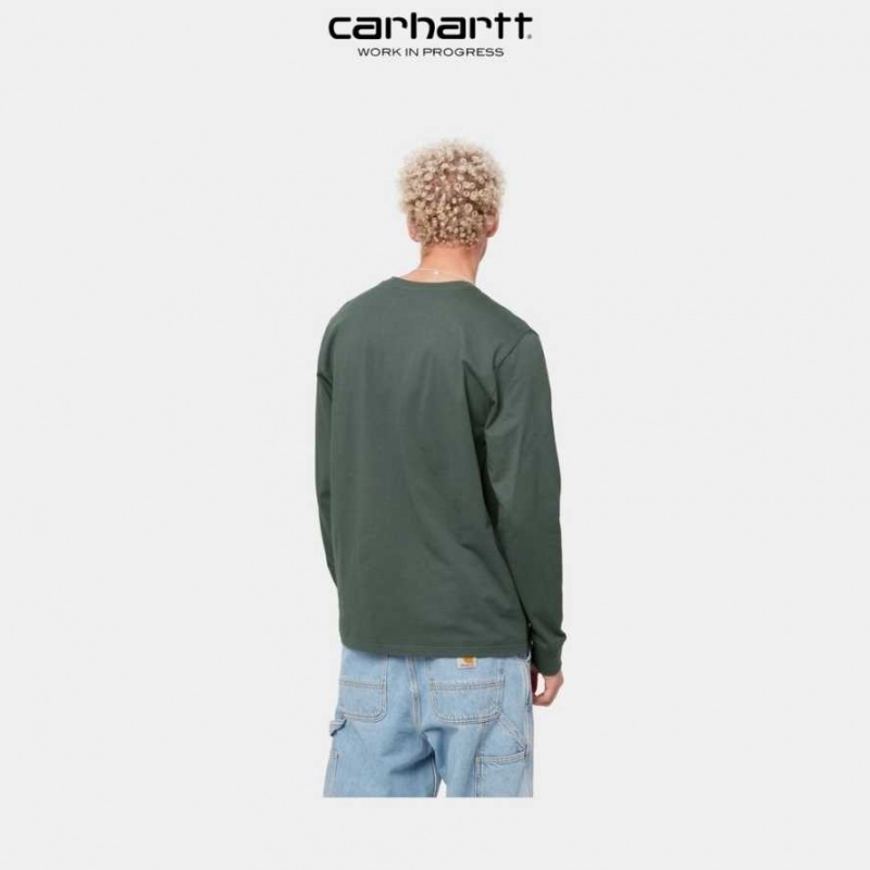 Carhartt Wip Long Sleeve Pocket T-Shirt Gröna | SE0000957