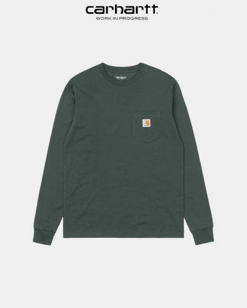 Carhartt Wip Long Sleeve Pocket T-Shirt Gröna | SE0000957