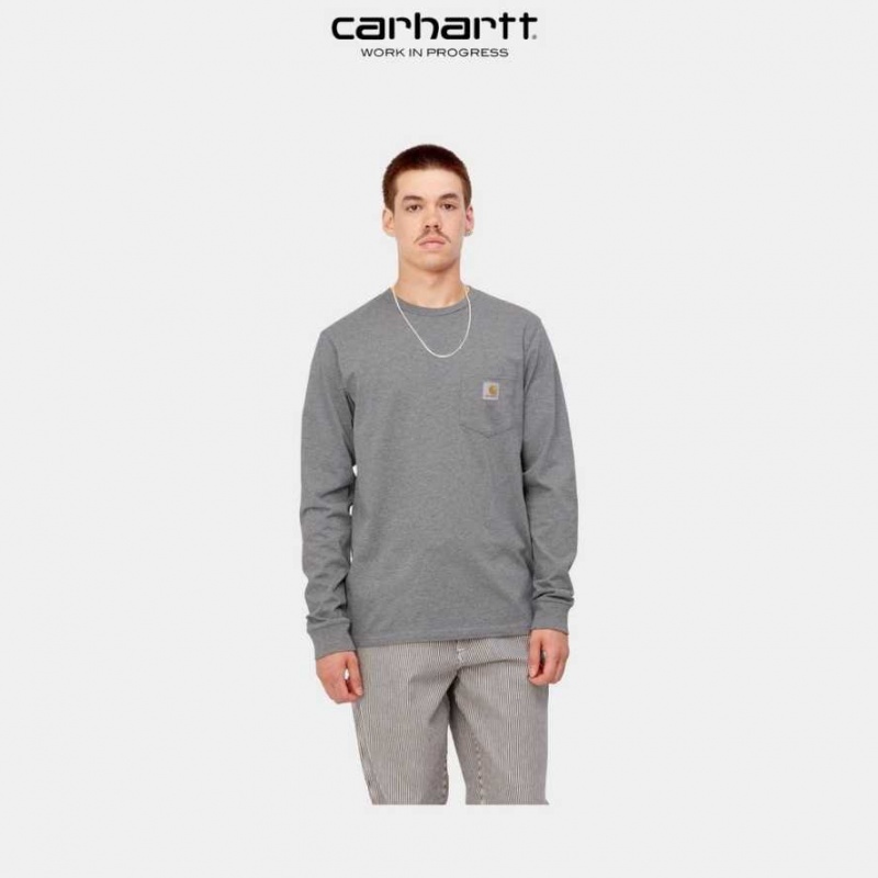 Carhartt Wip Long Sleeve Pocket T-Shirt Mörkgrå | SE0000958