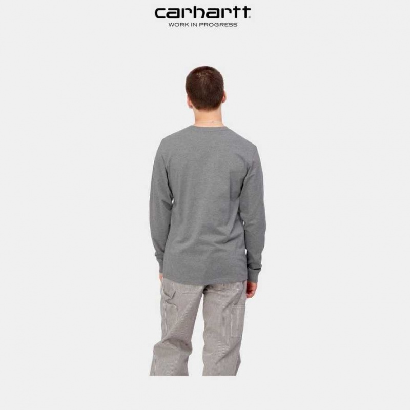 Carhartt Wip Long Sleeve Pocket T-Shirt Mörkgrå | SE0000958