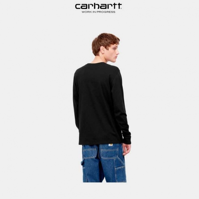 Carhartt Wip Long Sleeve Pocket T-Shirt Svarta | SE0000953