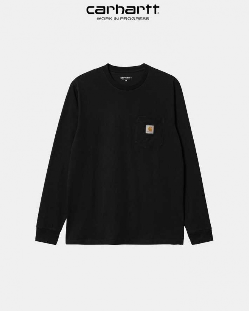 Carhartt Wip Long Sleeve Pocket T-Shirt Svarta | SE0000953