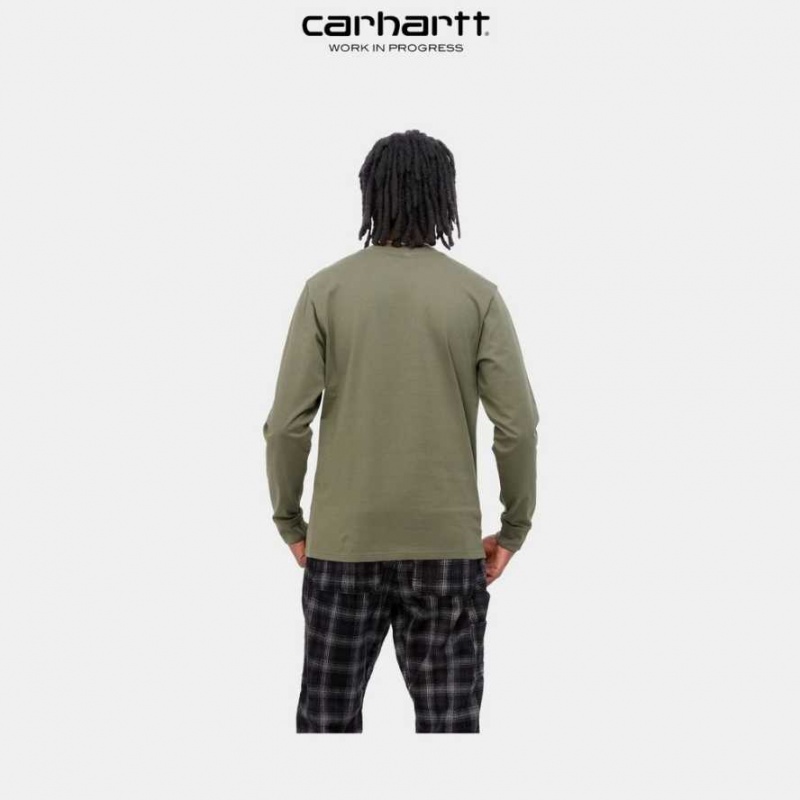 Carhartt Wip Long Sleeve Pocket T-Shirt Seaweed | SE0000955