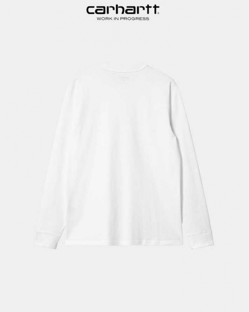 Carhartt Wip Long Sleeve Pocket T-Shirt Vita | SE0000952