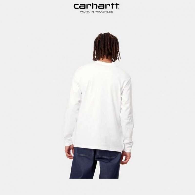 Carhartt Wip Long Sleeve Pocket T-Shirt Vita | SE0000952