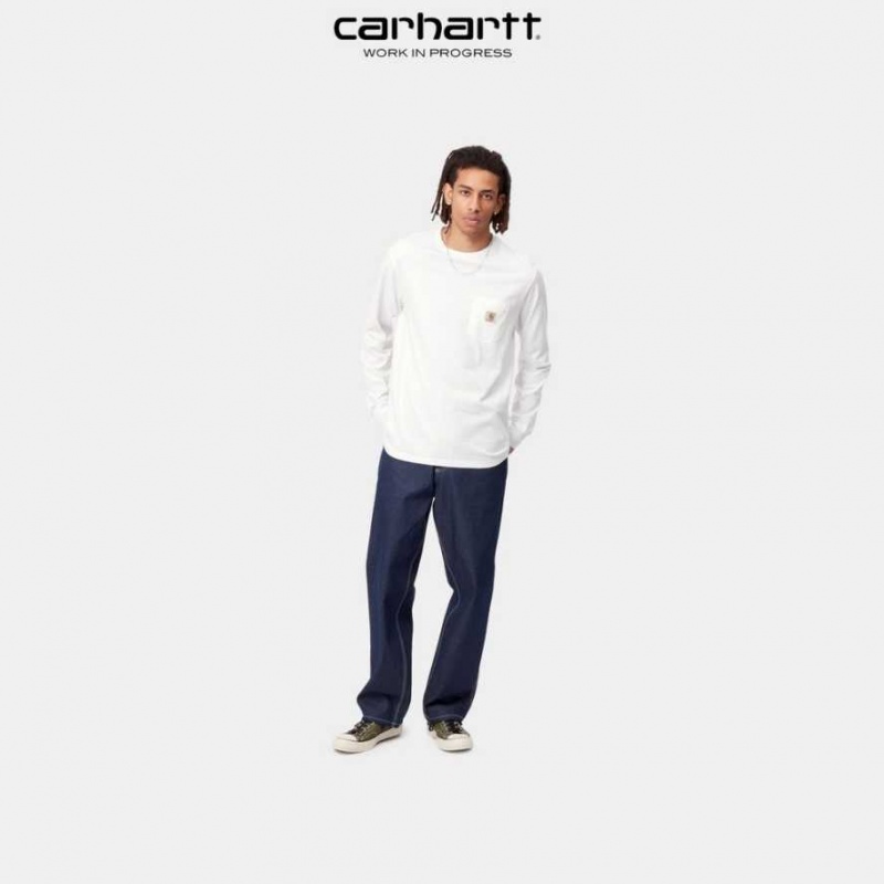 Carhartt Wip Long Sleeve Pocket T-Shirt Vita | SE0000952