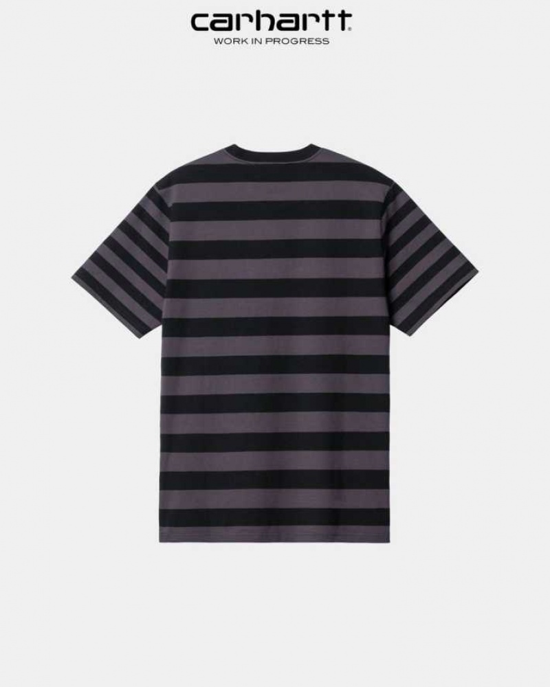 Carhartt Wip Merrick Stripe Pocket T-Shirt Soot / Artichoke | SE0000981