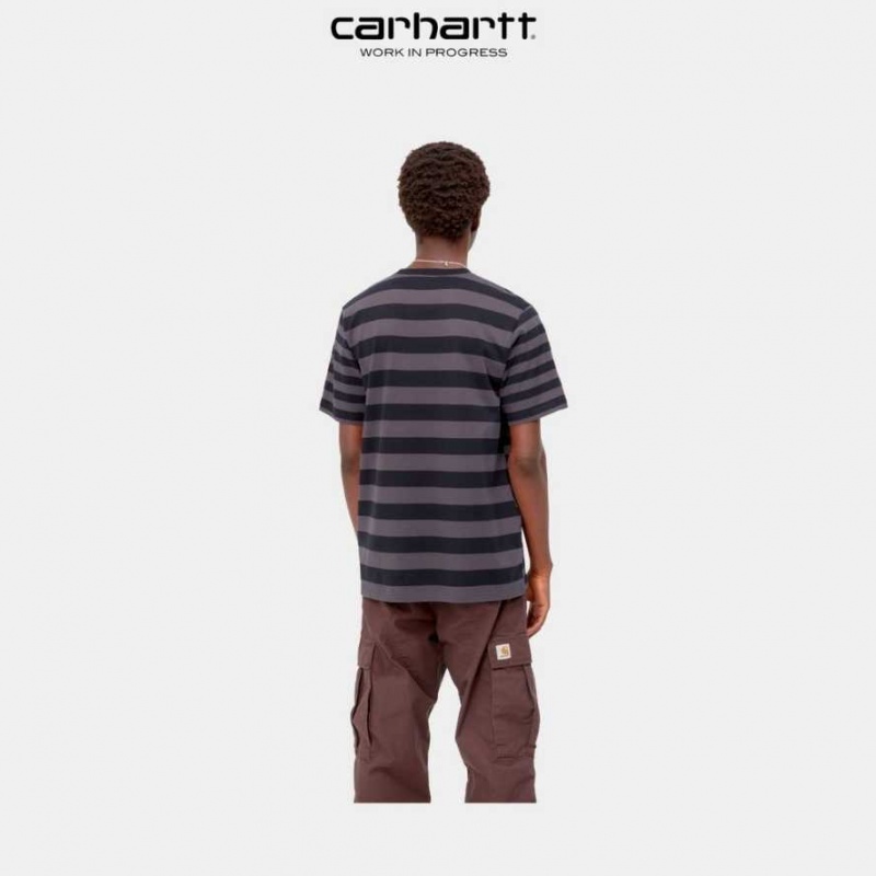 Carhartt Wip Merrick Stripe Pocket T-Shirt Soot / Artichoke | SE0000981