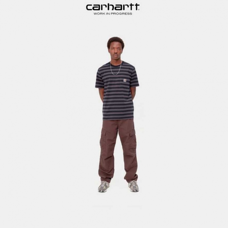 Carhartt Wip Merrick Stripe Pocket T-Shirt Soot / Artichoke | SE0000981