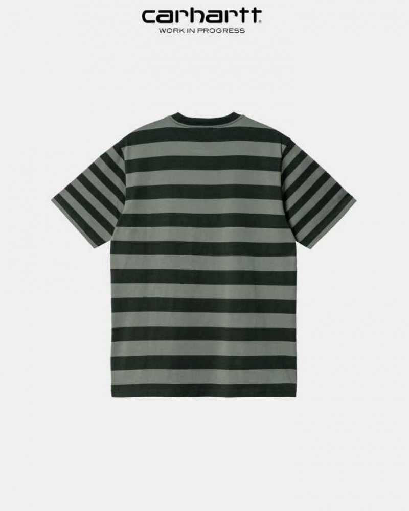 Carhartt Wip Merrick Stripe Pocket T-Shirt Mörk | SE0000982