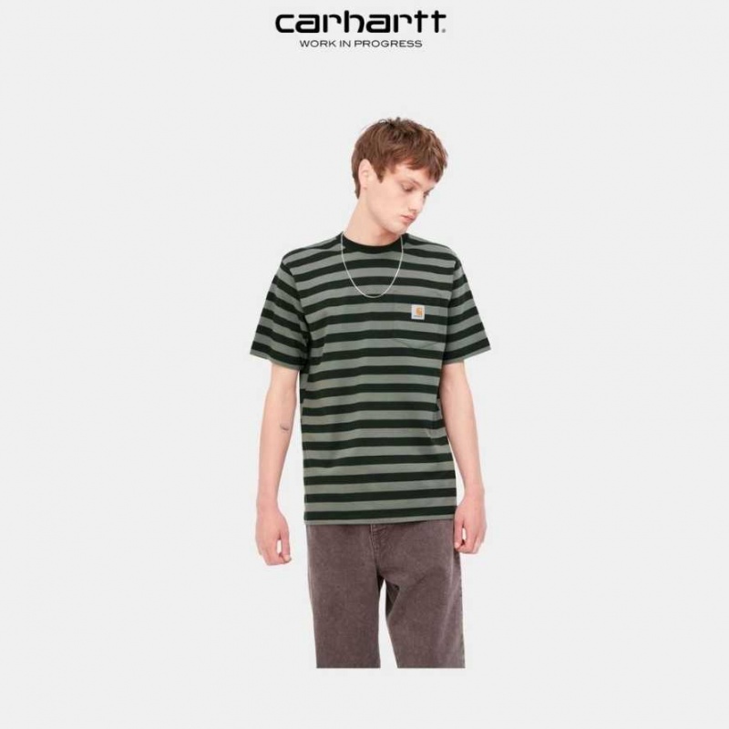 Carhartt Wip Merrick Stripe Pocket T-Shirt Mörk | SE0000982