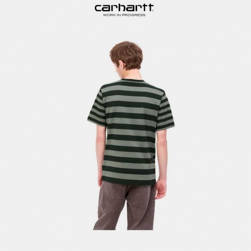 Carhartt Wip Merrick Stripe Pocket T-Shirt Mörk | SE0000982