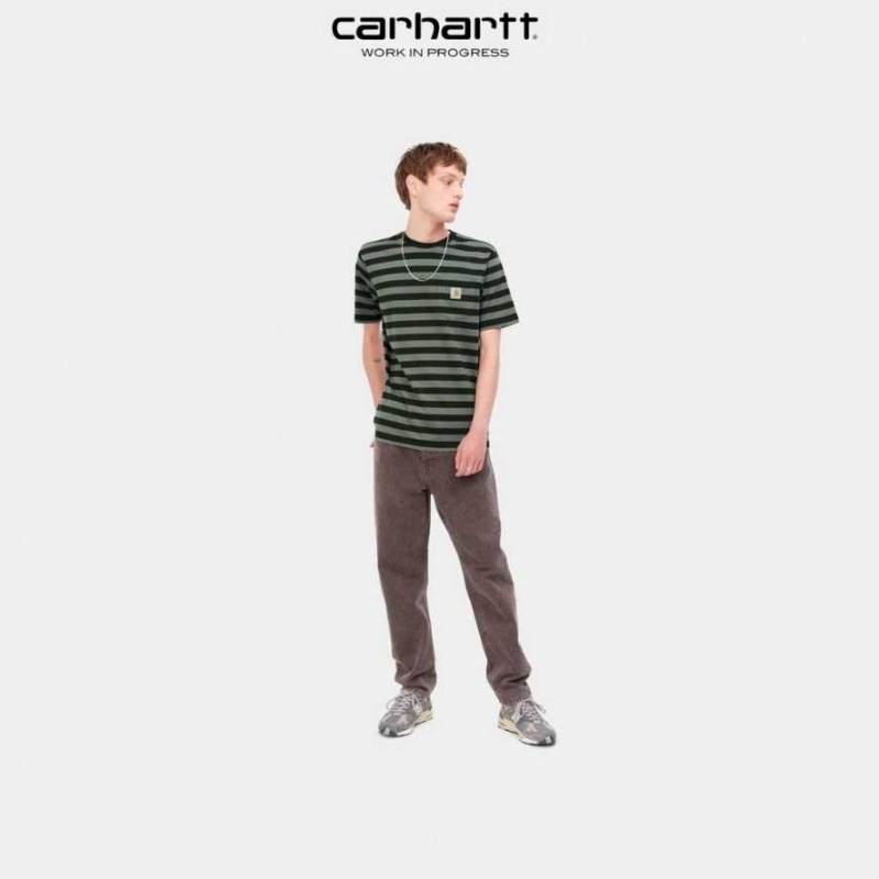 Carhartt Wip Merrick Stripe Pocket T-Shirt Mörk | SE0000982