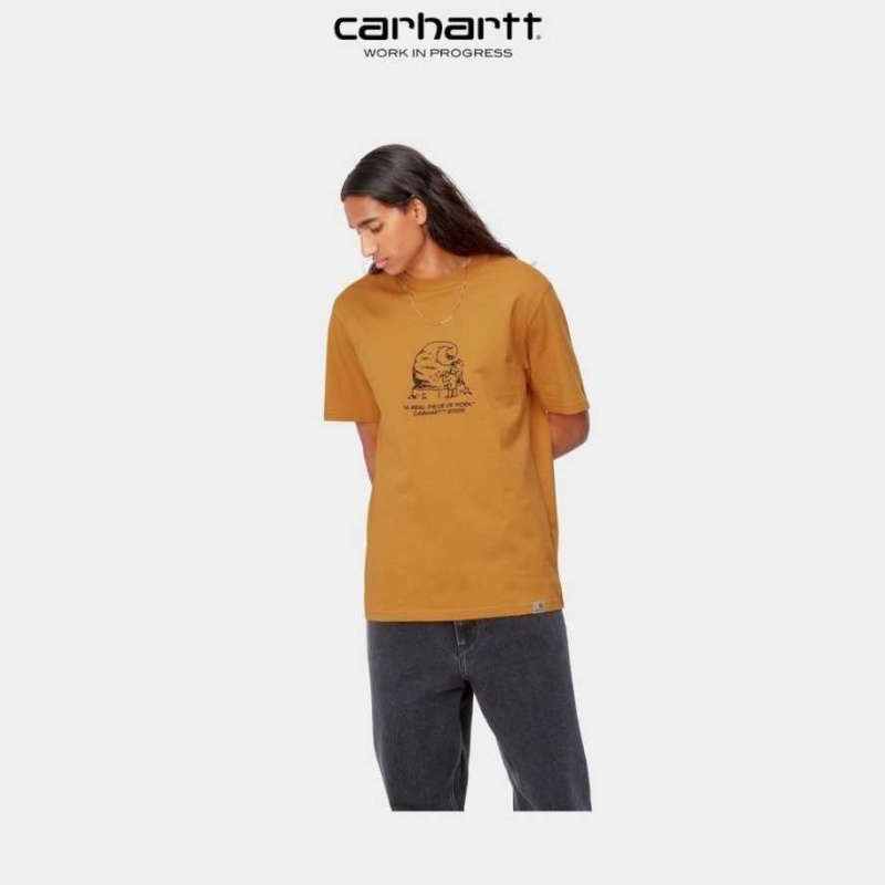 Carhartt Wip Piece Of Arbets T-Shirt Ochre | SE0001001