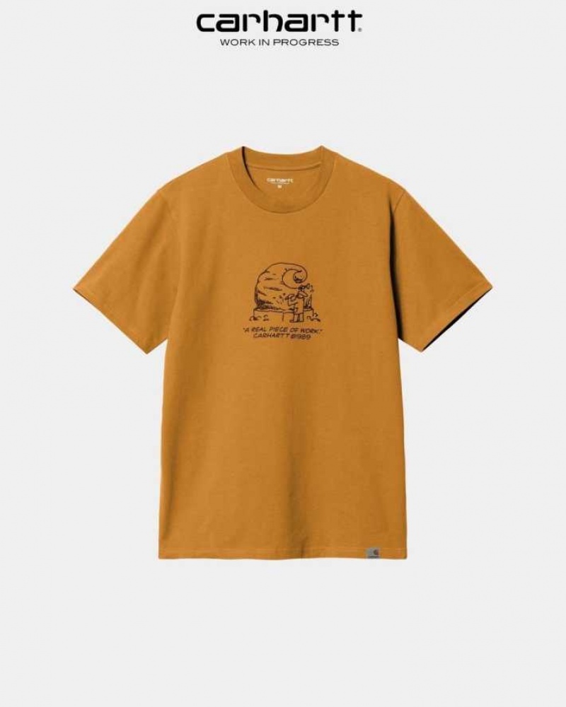 Carhartt Wip Piece Of Arbets T-Shirt Ochre | SE0001001