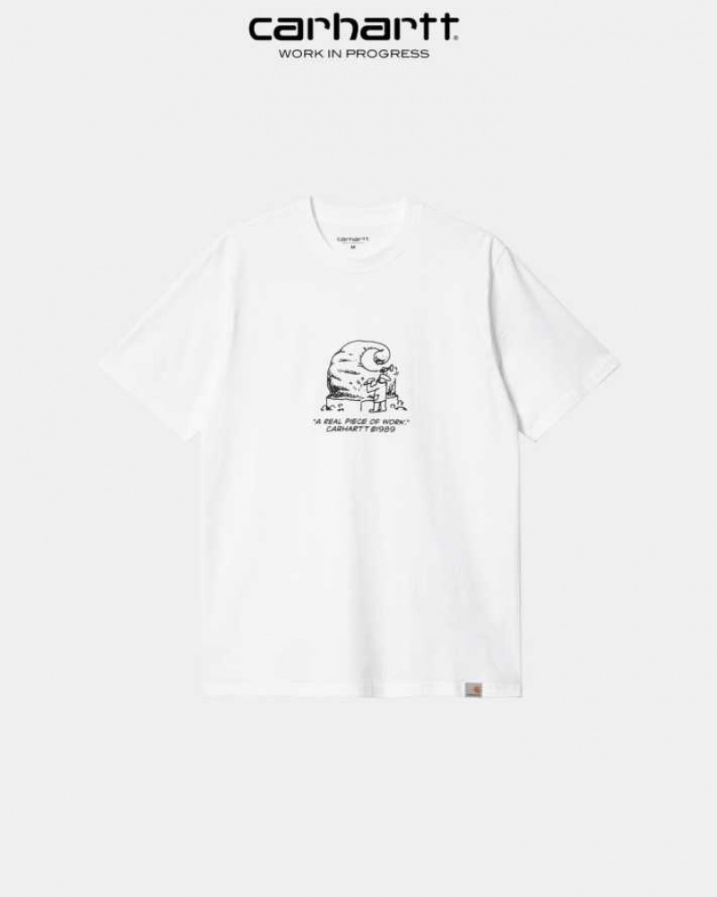 Carhartt Wip Piece Of Arbets T-Shirt Vita | SE0001003