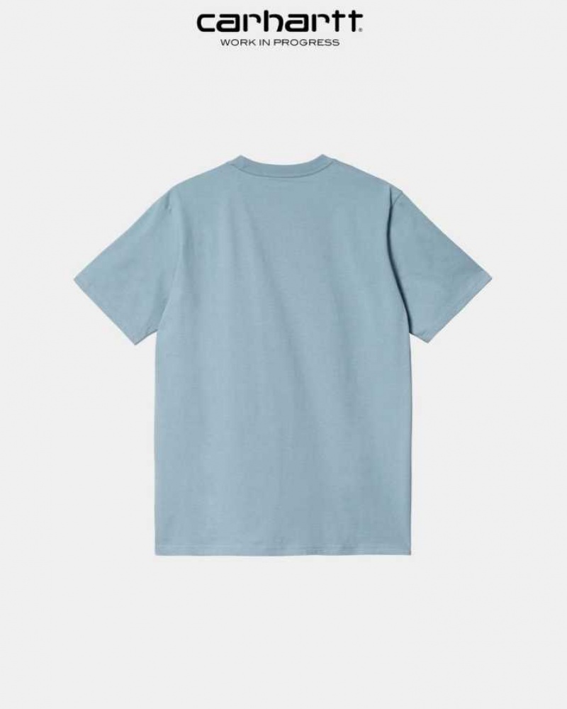 Carhartt Wip Pocket T-Shirt Misty Sky | SE0001014