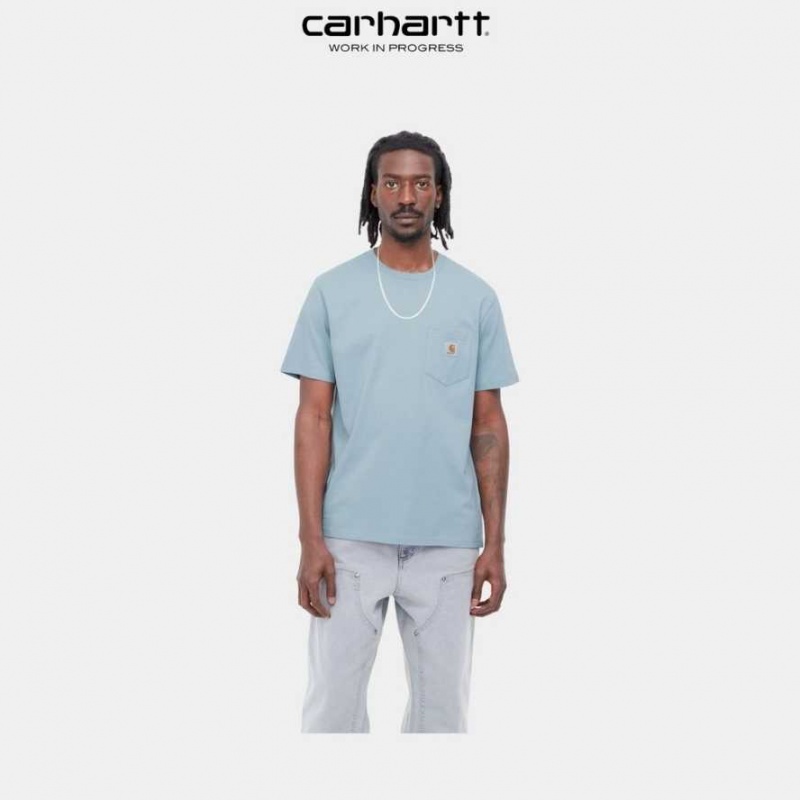 Carhartt Wip Pocket T-Shirt Misty Sky | SE0001014