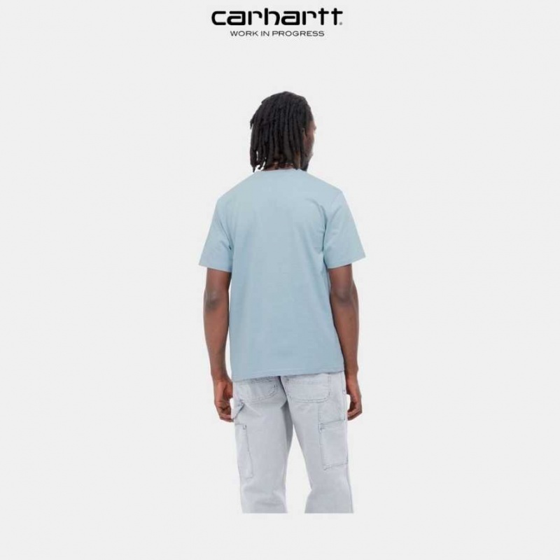 Carhartt Wip Pocket T-Shirt Misty Sky | SE0001014