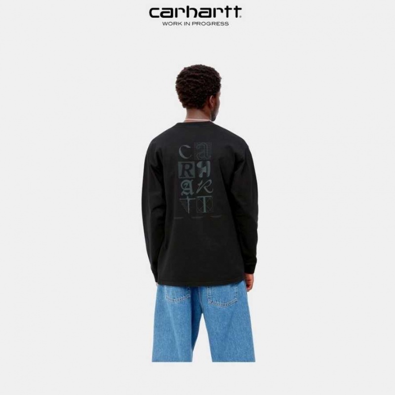 Carhartt Wip Ratios Long Sleeve T-Shirt Svarta | SE0001029