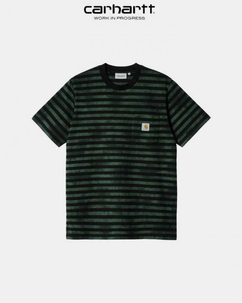 Carhartt Wip Scotty Stripe Chromo Pocket T-Shirt Treehouse Chromo | SE0001030