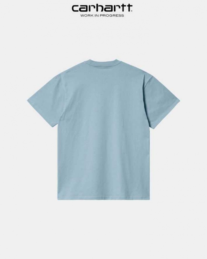 Carhartt Wip Scrawl Script T-Shirt Misty Sky | SE0001033