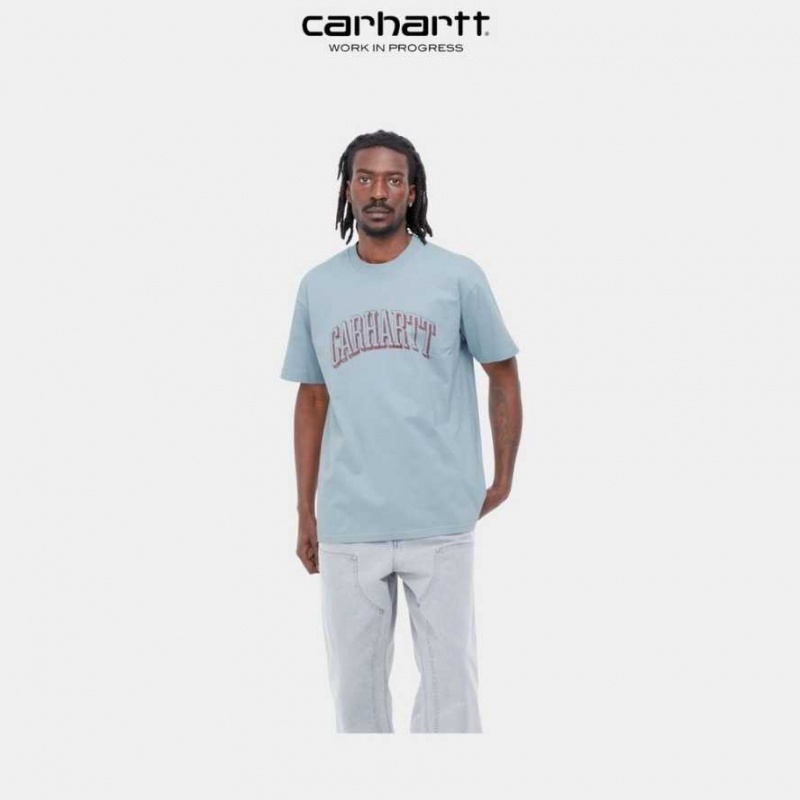 Carhartt Wip Scrawl Script T-Shirt Misty Sky | SE0001033