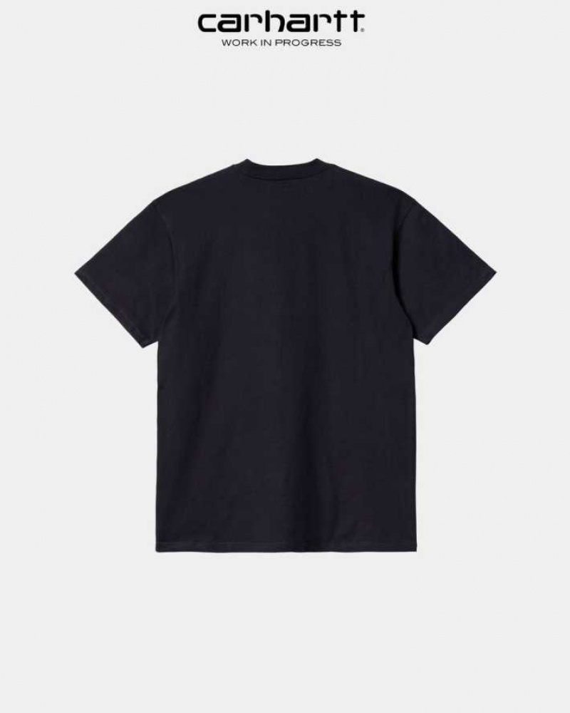 Carhartt Wip Scrawl Script T-Shirt Mörkmarinblå | SE0001032