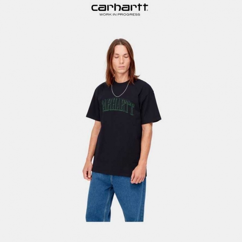 Carhartt Wip Scrawl Script T-Shirt Mörkmarinblå | SE0001032