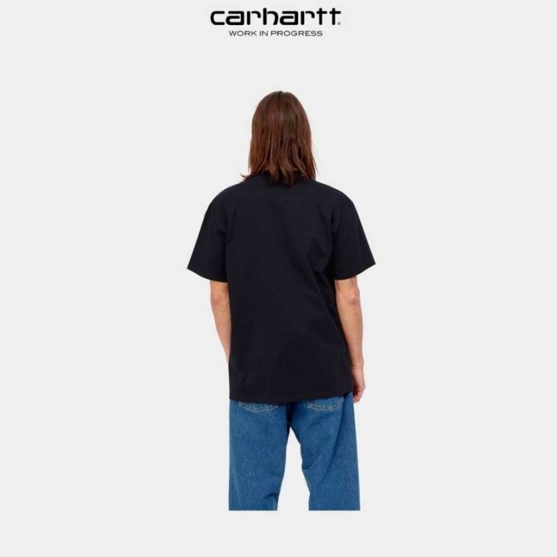 Carhartt Wip Scrawl Script T-Shirt Mörkmarinblå | SE0001032