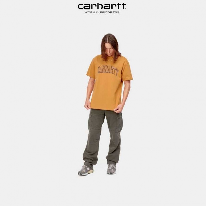 Carhartt Wip Scrawl Script T-Shirt Ochre | SE0001031