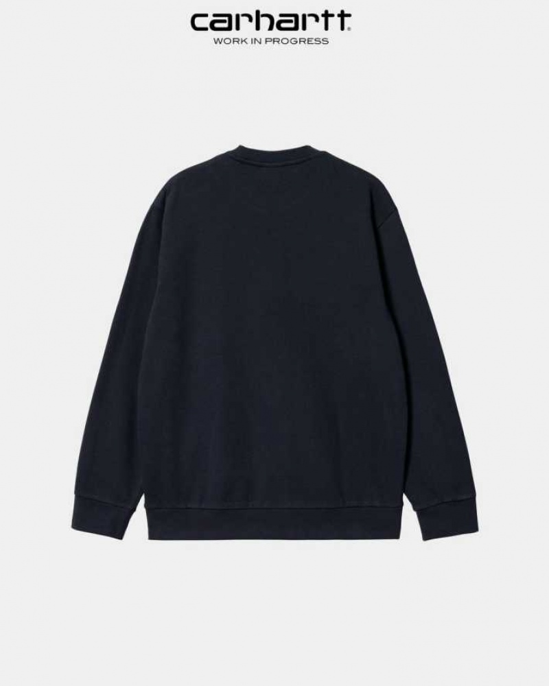 Carhartt Wip Scrawl Sweatshirt Mörkmarinblå | SE0000366