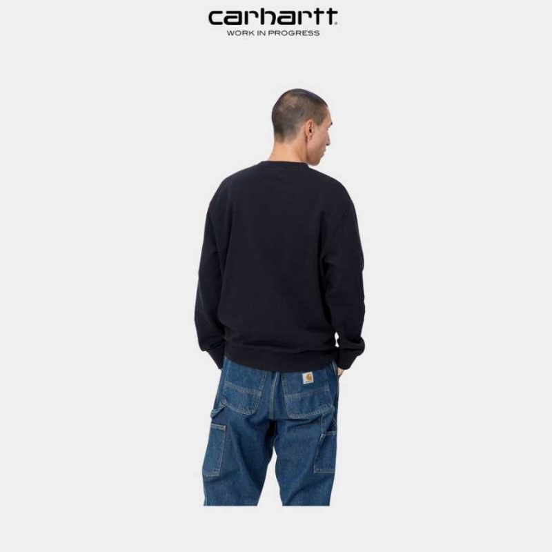 Carhartt Wip Scrawl Sweatshirt Mörkmarinblå | SE0000366