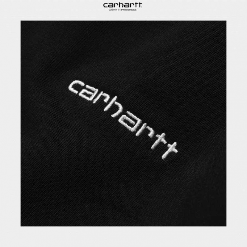 Carhartt Wip Script Embroidery Sweatshirt Svarta | SE0000368