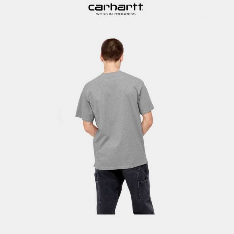 Carhartt Wip Script Embroidery T-Shirt Grå | SE0001040