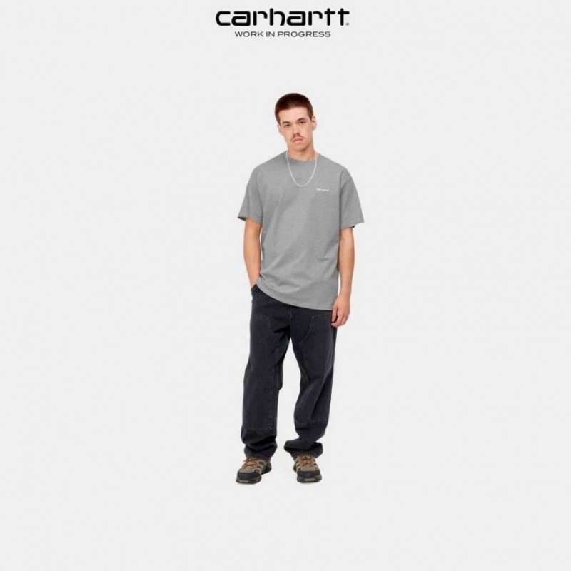 Carhartt Wip Script Embroidery T-Shirt Grå | SE0001040