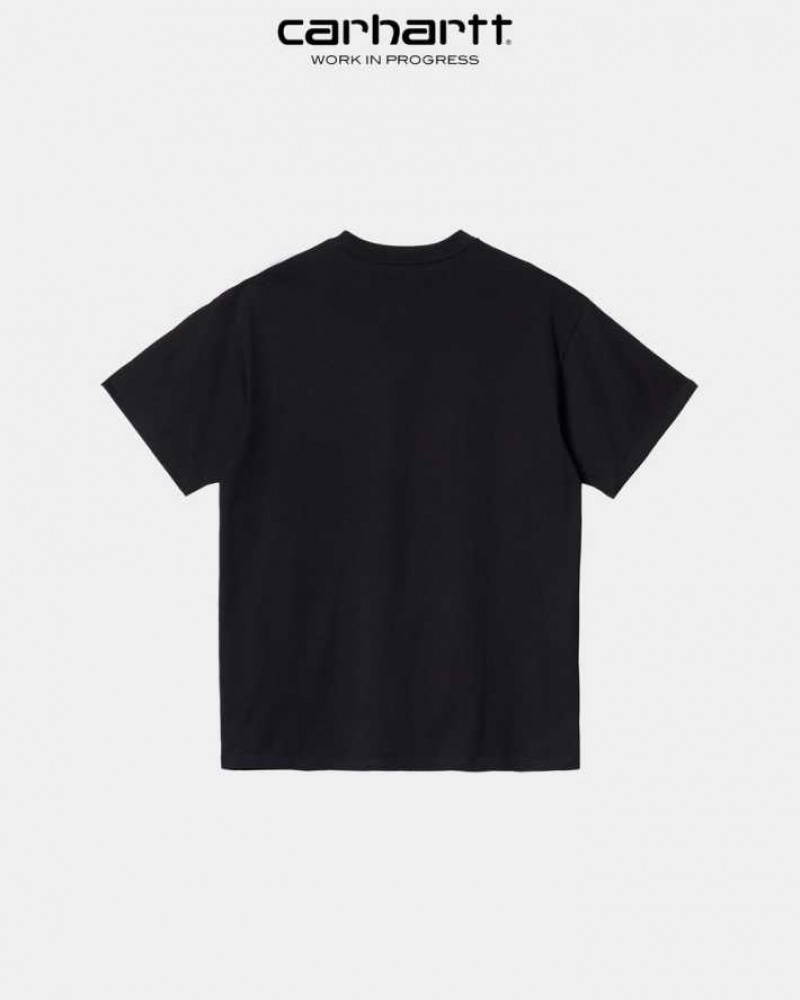 Carhartt Wip Script Embroidery T-Shirt Svarta | SE0001038