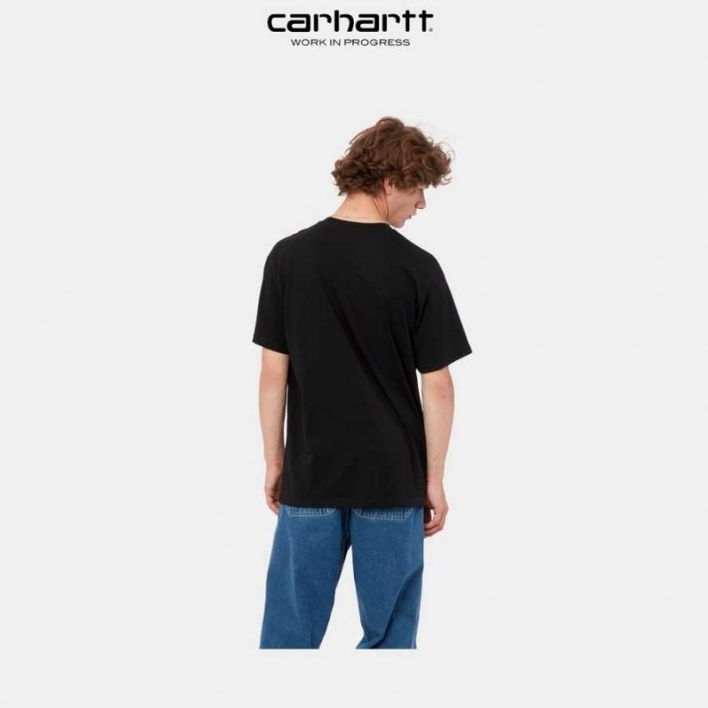 Carhartt Wip Script Embroidery T-Shirt Svarta | SE0001038