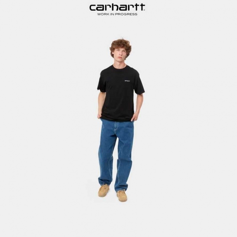 Carhartt Wip Script Embroidery T-Shirt Svarta | SE0001038