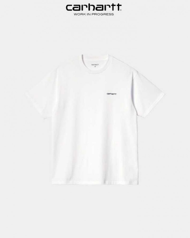 Carhartt Wip Script Embroidery T-Shirt Vita | SE0001041