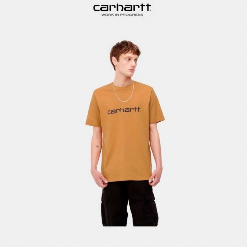 Carhartt Wip Script T-Shirt Ochre | SE0001043