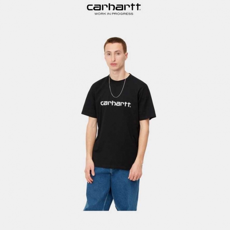 Carhartt Wip Script T-Shirt Svarta | SE0001047