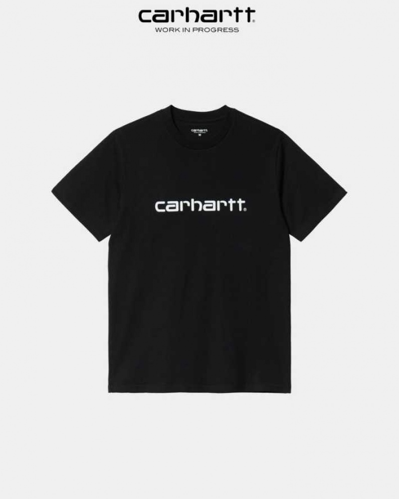 Carhartt Wip Script T-Shirt Svarta | SE0001047