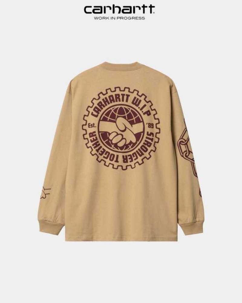 Carhartt Wip Stronger Long Sleeve T-Shirt Bruna | SE0001058