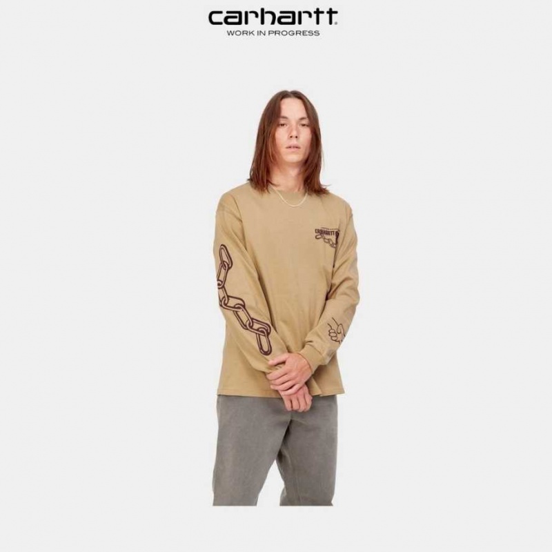 Carhartt Wip Stronger Long Sleeve T-Shirt Bruna | SE0001058