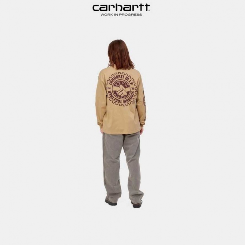 Carhartt Wip Stronger Long Sleeve T-Shirt Bruna | SE0001058